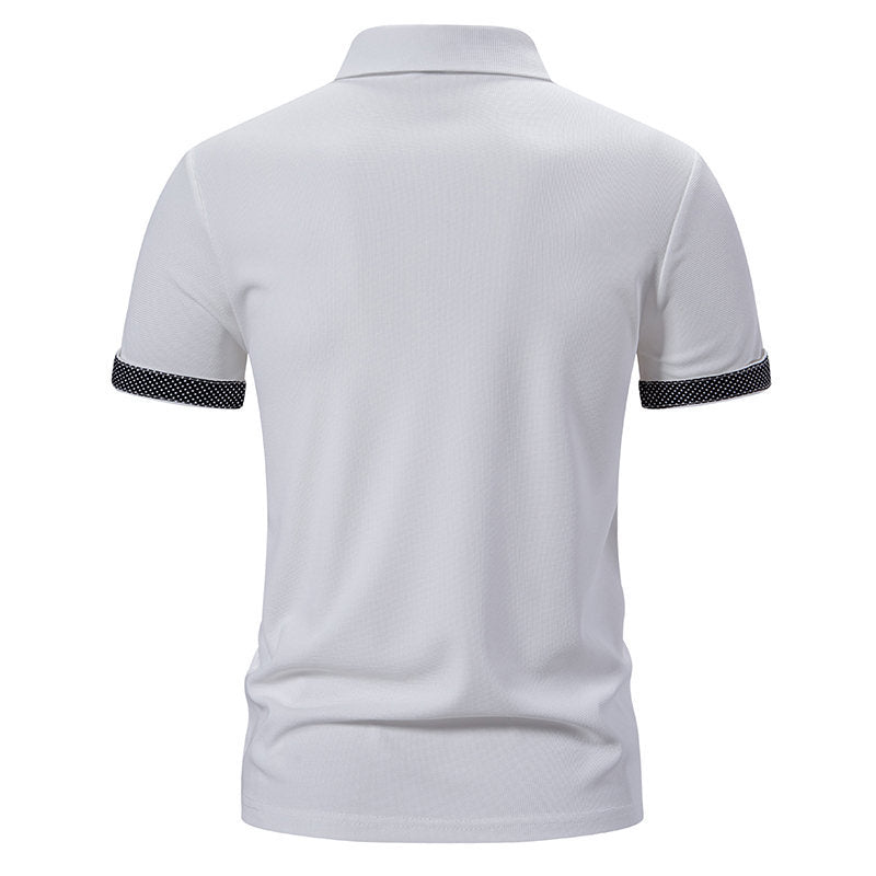 Herren Poloshirt mit modischem Kragen und kontrastierenden Ärmeln