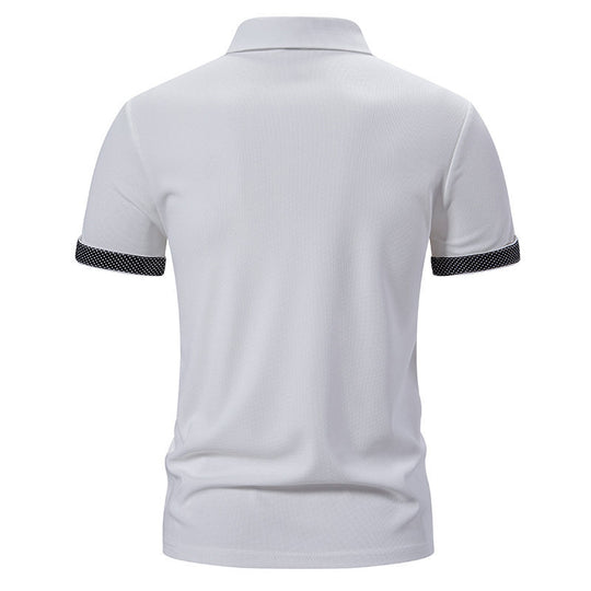 Herren Poloshirt mit modischem Kragen und kontrastierenden Ärmeln R&B