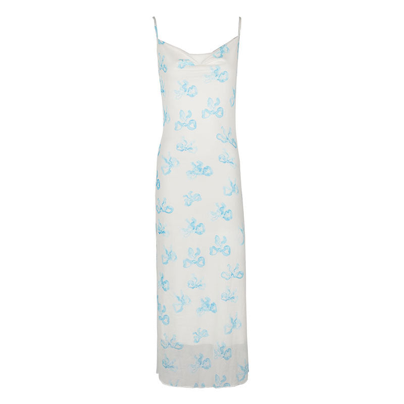 Damen Elegantes Sommerkleid im minimalistischen Stil mit feinen Spaghetti-Trägern R&B