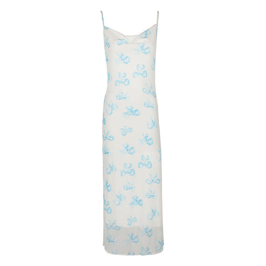 Damen Elegantes Sommerkleid im minimalistischen Stil mit feinen Spaghetti-Trägern R&B
