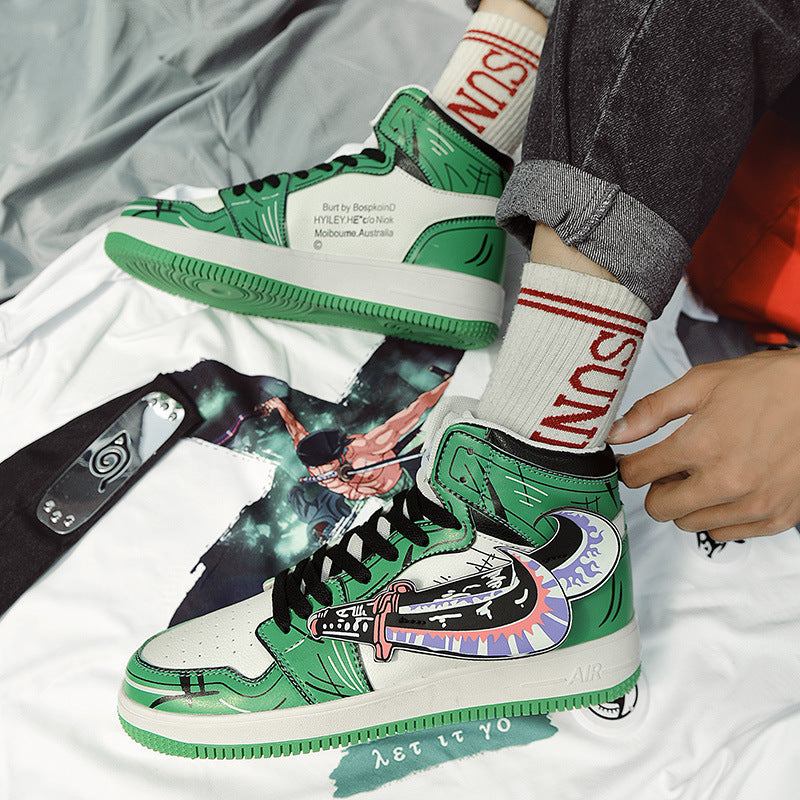 Damen Sportliche High-Top Sneakers mit auffälligem grafischem Design