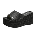 Damen Wedge-Pantoletten mit funkelndem Glamour-Design R&B