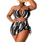 Damen Bikini-Set mit modischem Wickeldetail und hohem Beinausschnitt R&B
