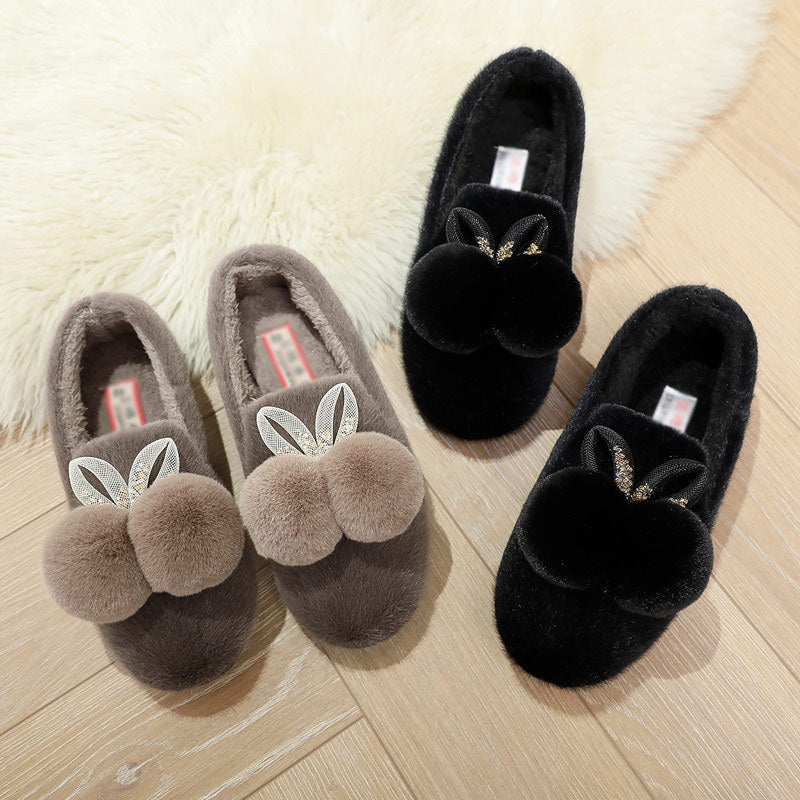 Damen Kuschelige Hausschuhe mit dekorativem Pom-Pom und Blattdesign