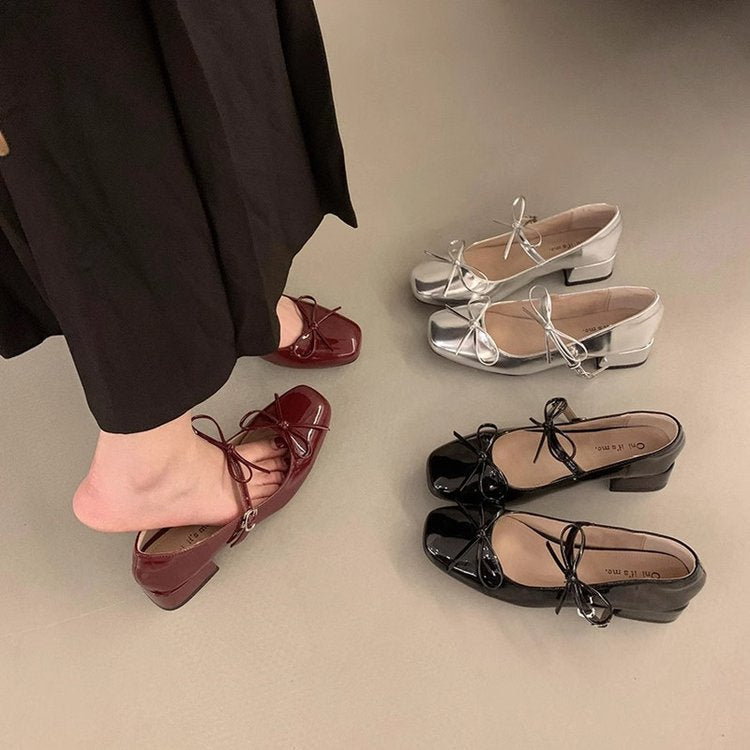 Damen elegante und bequeme Ballerinas mit dekorativem Schleifendetail R&B