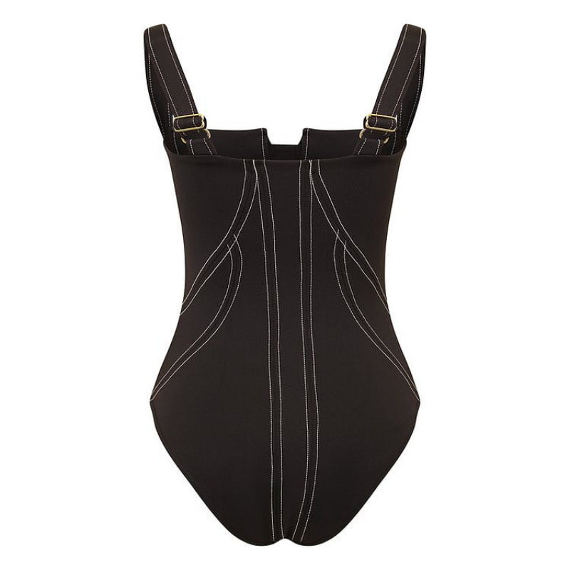 Damen Badeanzug-Set mit figurformendem Schnitt und eleganten Palazzohosen R&B