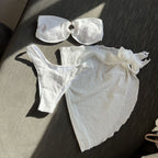 Damen Bandeau-Bikini mit gerafftem Design und seitlichem Knotendetail R&B