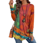 Damen Kunstvoll gestaltetes Langarmshirt R&B