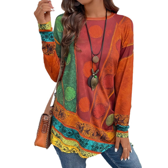 Damen Kunstvoll gestaltetes Langarmshirt R&B