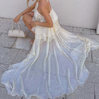 Damen leichtes Wickelkleid mit Volant und asymmetrischem Saum R&B
