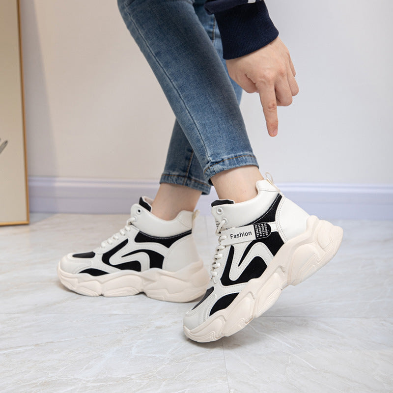 Damen modische High-Top Sneakers mit verstärktem Sohlenprofil und atmungsaktiver Obermaterialstruktur R&B