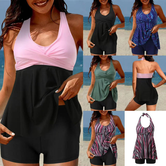 Damen Tankini-Set mit Hohe Taille und Sportlichem Flair R&B