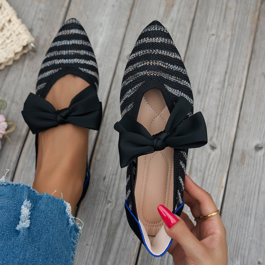 Damen spitzen Ballerinas mit eleganter Schleifenapplikation R&B