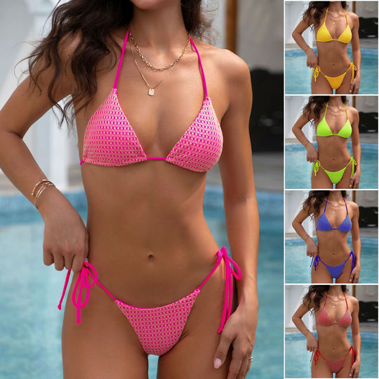 Damen Triangel-Bikini mit hochwertigem Netzstoff und verstellbarem Schnitt R&B