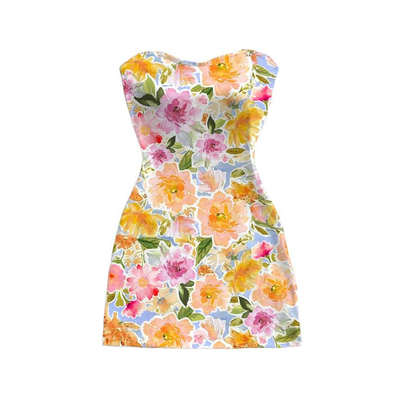 Damen Sommerliches Maxikleid mit floralem Motiv und figurbetonter Silhouette R&B