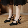 Damen Slingback Pumps mit eleganter Lack- und Velours-Kombination
