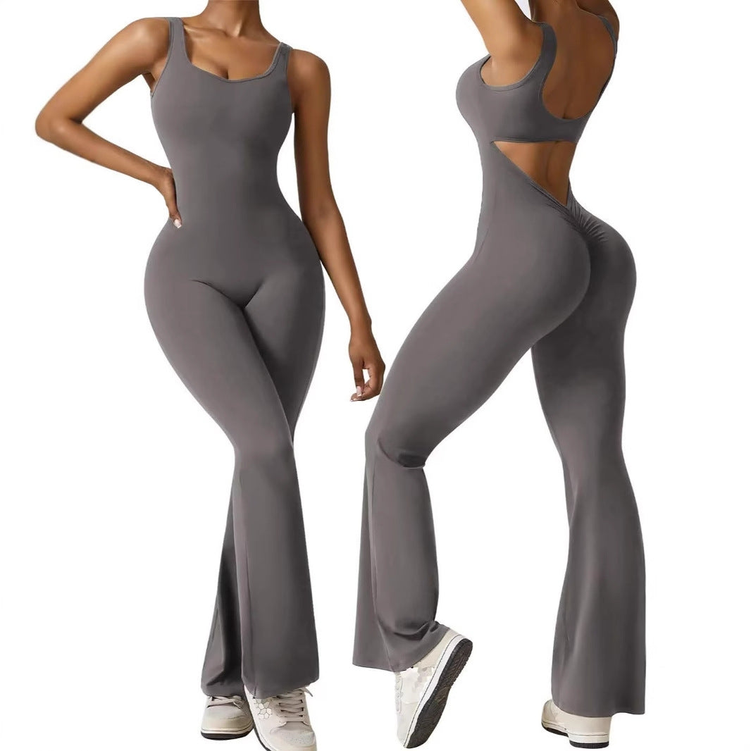 Damen Sportlicher Jumpsuit mit angeschnittenem Schnitt und trendy Cut-Outs R&B