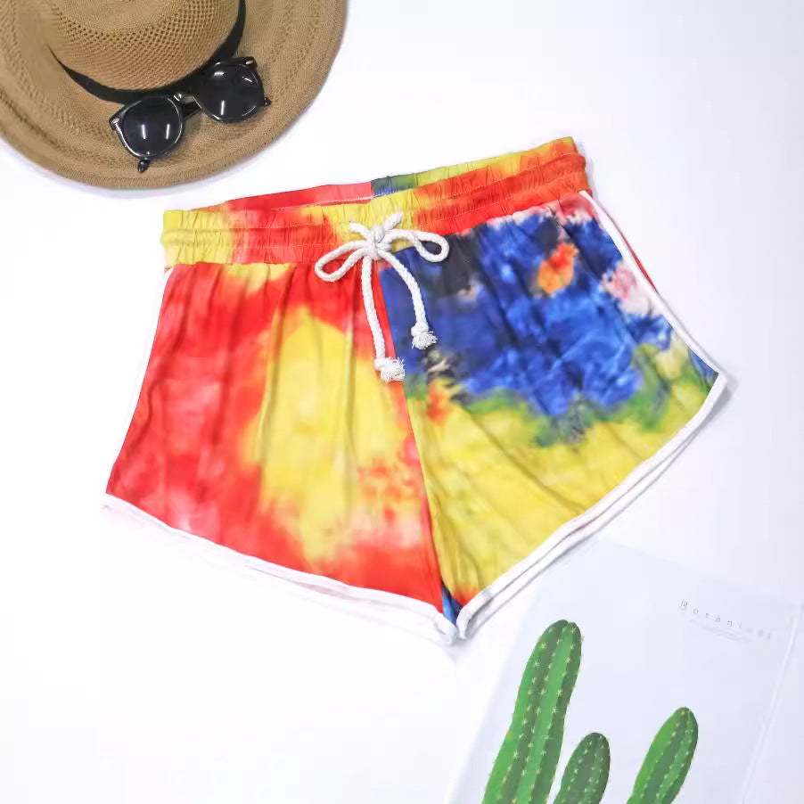 Damen lässige Badeshorts mit kreativem Farbverlauf R&B