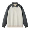Damen stylischer Sweat-Pullover mit Kragen und halbseitigem Reißverschluss