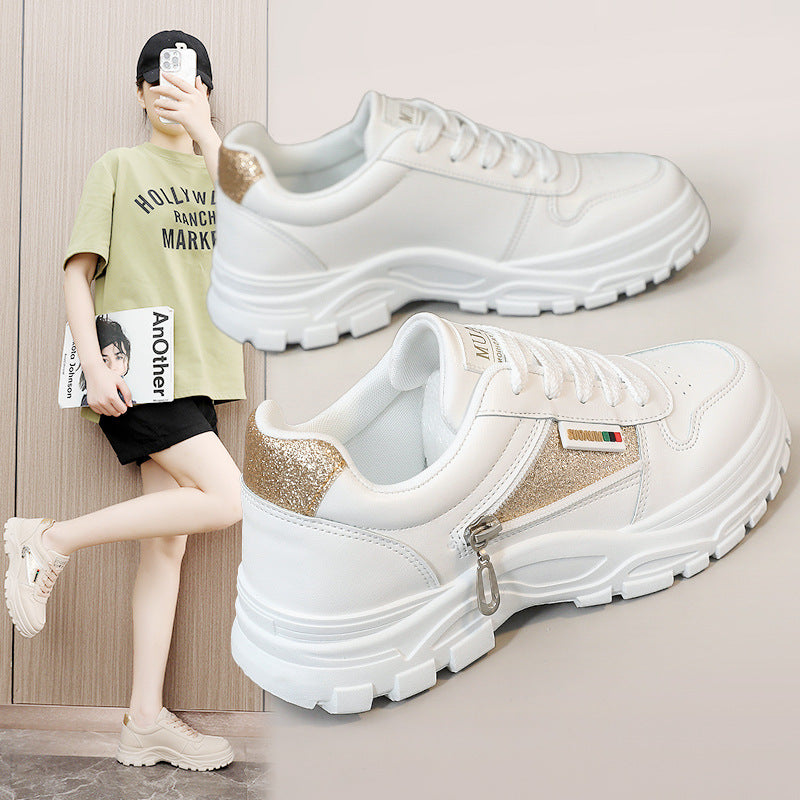Damen Sneaker mit modischem Reißverschluss und gepolstertem Innenfutter R&B
