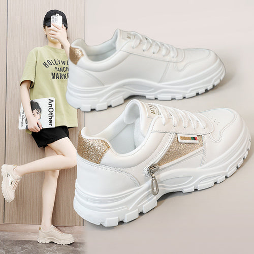 Damen Sneaker mit modischem Reißverschluss und gepolstertem Innenfutter R&B