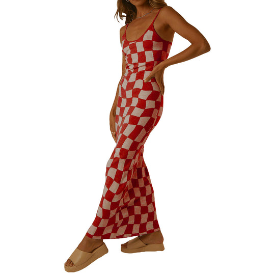 Damen Designer-Midi-Kleid mit stilvollem Grafikmuster R&B