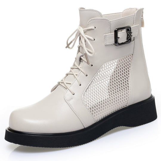 Damen Modische Schnürstiefeletten mit Netzdetail und komfortabler Sohle R&B