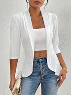 Damen Blazerjacke mit Lochmuster und lässigem Schnitt R&B