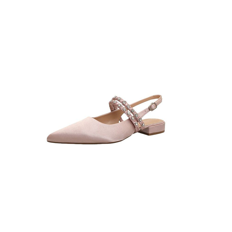 Damen elegante Slingback Ballerinas mit zierlichem Schmuckdetail R&B