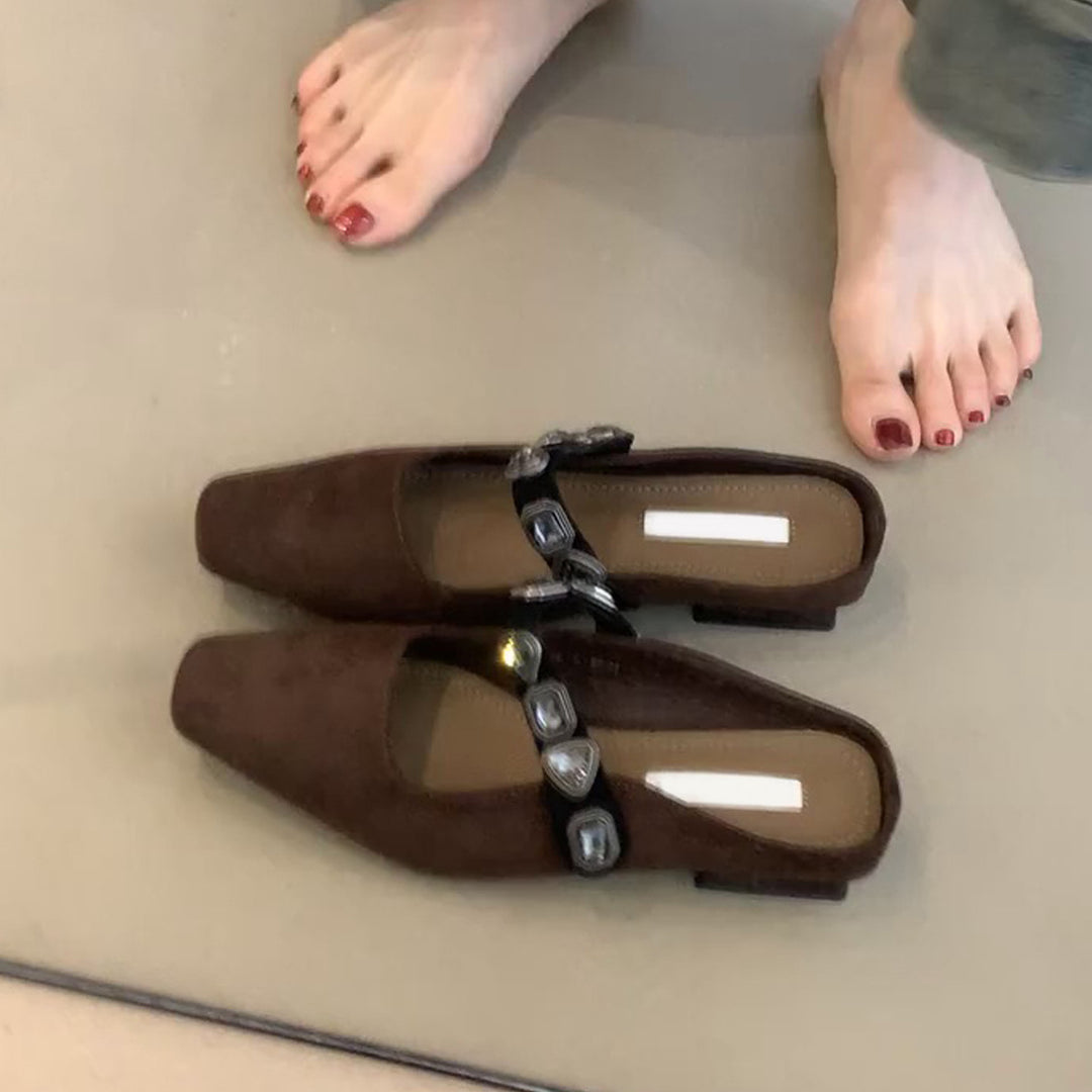 Damen Slingback-Ballerinas mit stilvoller Glitzerverzierung und komfortabler Sohle R&B