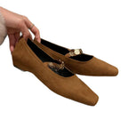 Damen Ballerina mit eleganten Metallic-Applikationen und bequemer Sohle