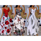 Frauen Boho-inspiriertes Maxikleid mit geknotetem Detail