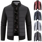 Herren hybride Steppjacke mit modischem Strickdesign R&B
