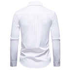 Herren Elegant besticktes Langarmhemd R&B