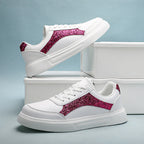 Damen Sneakers mit schimmernden Akzenten und bequemer Laufsohle