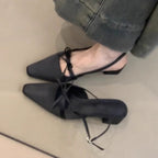 Damen elegante Slingback-Ballerinas mit dekorativem Schleifenakzent R&B