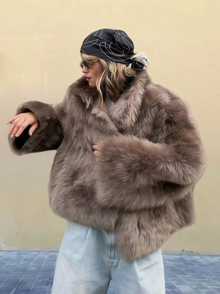 Damen Luxus Kunstpelzjacke R&B