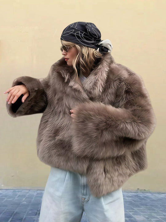 Damen Luxus Kunstpelzjacke R&B