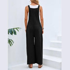 Damen trendiger Jumpsuit mit weitem Bein und verstellbaren Trägern R&B