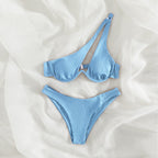 Damen Triangel-Bikini mit asymmetrischem Schnitt und gepolstertem Oberteil R&B