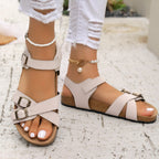 Damen Riemchen-Sandalen mit verstellbaren Schnallen und anatomischem Fußbett R&B