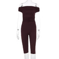 Damen Eleganter Jumpsuit mit Off-Shoulder Design und Raffungen R&B