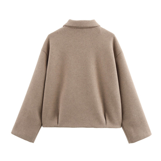 Damen warme Übergangsjacke mit modernem Revers R&B