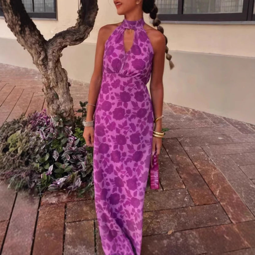 Damen Elegantes Abendkleid mit raffiniertem Ausschnitt und floralem Design R&B