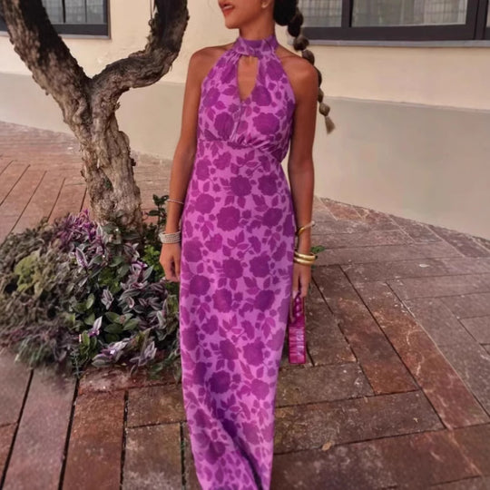 Damen Elegantes Abendkleid mit raffiniertem Ausschnitt und floralem Design R&B