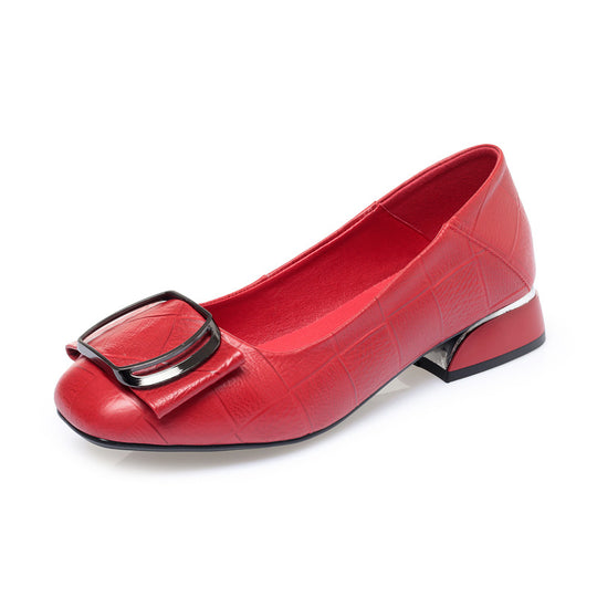 Damen elegante Ballerinas mit modischem Schmuckdetail und bequemem Blockabsatz R&B