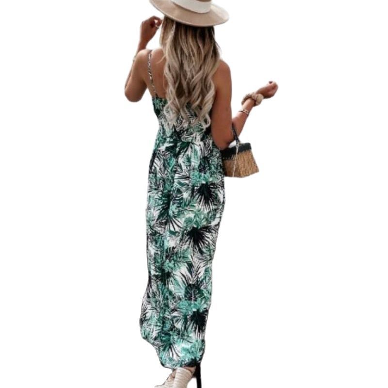 Damen Maxikleid mit floralem Wickel-Design und verstellbarem Bund R&B