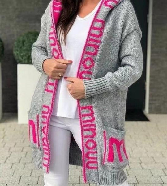 Damen gemütlicher Hooded Cardigan R&B