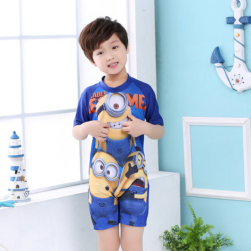 Jungen UV-Schutz Schwimmanzug mit langen Ärmeln und süßem Dinosaurier-Motiv R&B