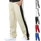 Herren Bequeme Sportliche Jogginghose mit elastischem Bund und kontrastierenden Seiteneinsätzen R&B